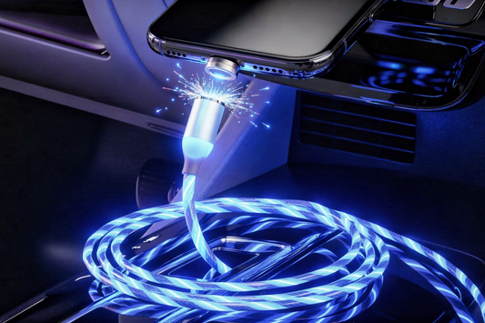 Cable de carga magnético 3 en 1 Streamer Cable de carga rápida Iluminación LED Cargador magnético