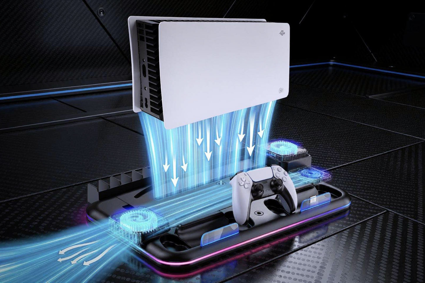 TurboCool PS5 - Dual Controller Ladegerät mit Kühlung