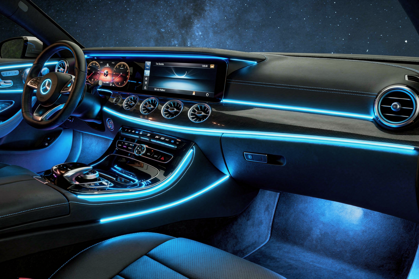 Lampe d'ambiance pour l'intérieur de la voiture 64 couleurs optiques