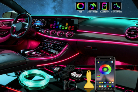 Lampe d'ambiance pour l'intérieur de la voiture 64 couleurs optiques