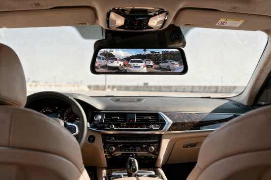 Rétroviseur Dashcam HD à double lentille, vidéo de recul en streaming