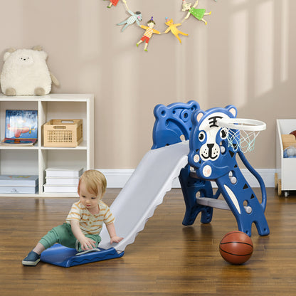 3-in-1 Baby Slide & Climber Set with Basketball Hoop – Indoor Toddler Play Gym (18–36 Months)